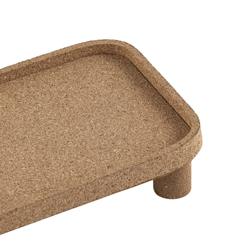 Plateau rectangulaire en liège large, L 7,5 po x P 15,25 po x H 2,25 po