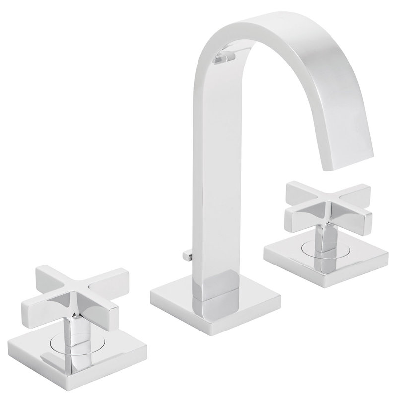 Lura Widespread Bathroom Faucet with Drain Assembly, Polished Chrome