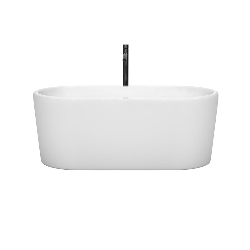 Ursula 59 " L x 28 " W Freestanding and Mounting / Installation Required Soaking Acrylic Bathtub with Faucet