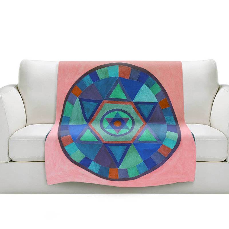 Couverture sherpa douce mandala ii b, l 51 po x L 60 po
