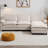 113" Modern L-Shaped Corduroy Sectional Sofa with Ottoman, 3+1 Seater Cloud Couch featuring 35D High-Resilience Sponge, Cup Holders & Storage Bags, Double-Layer Thick Cushion-1407570609