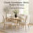  47In Round Solid Wood Dining Table, Modern Farmhouse Table For 4, Space Saving, Easy Assembly - Black-2116675251