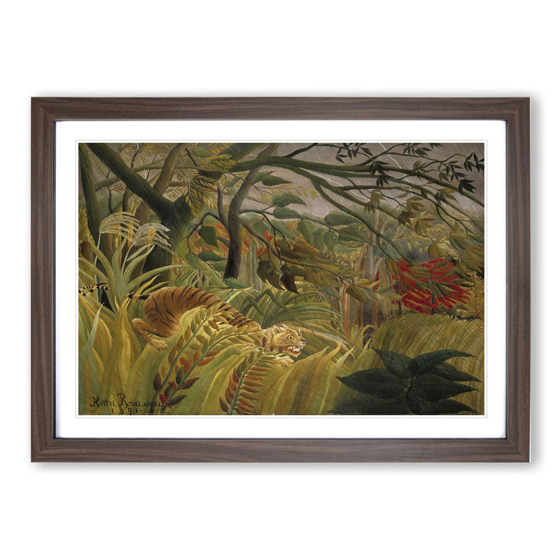 Tiger in a Tropical Storm by Henri Rousseau - Framed Print, Walnut, 27cm H x 36cm W x 2cm D