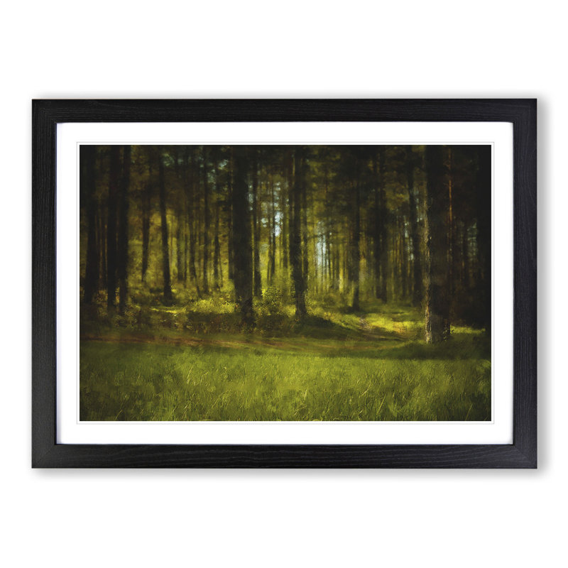 Green Forest Vol.4 - Framed Print, 48cm H x 65cm W x 2cm D, Black Framed