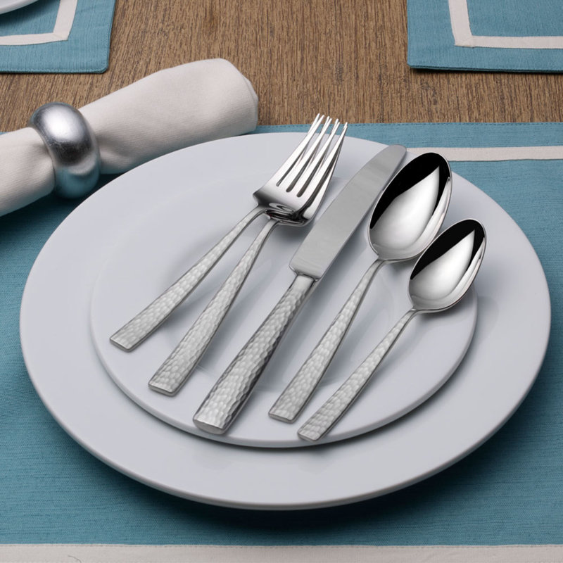 Mikasa Oliver 65-Piece 18/10 Stainless Steel Flatware Set, Service for 12