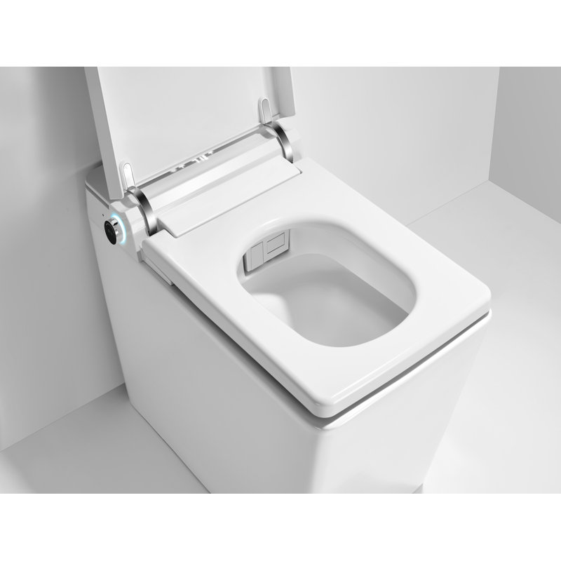 White Elongated Smart Bidet Toilet with Heated Seat