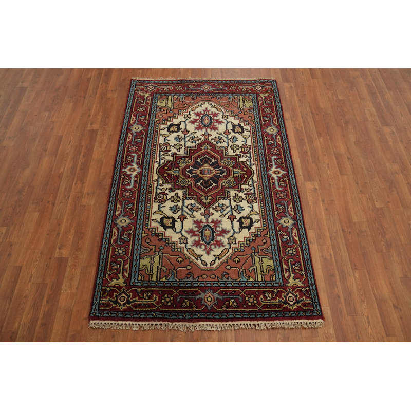 Tapis indien ivoire traditionnel 4 x 6