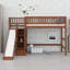 Lit mezzanine polyvalent avec glissade, escalier de rangement et lumière DEL-1078017731