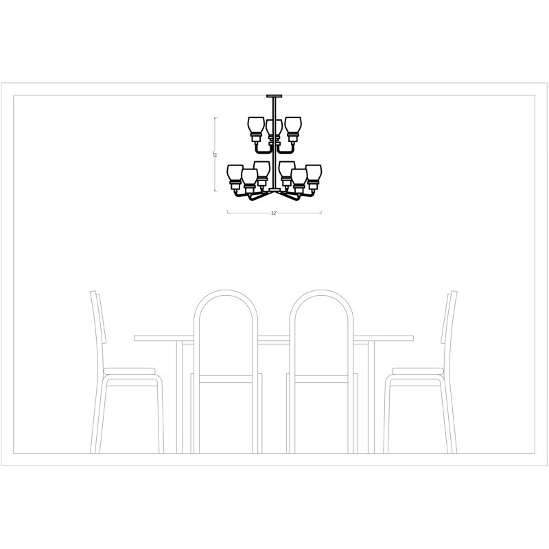 Shameka 9 - Light Dimmable Chandelier, Brushed Nickel