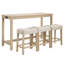 Ensemble de table de bar 4 pièces avec prise électrique, 3 tabourets rembourrés pour salle à manger et salon-1190767861