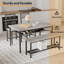 Farmhouse Rectangular Breakfast Table Set with Bench and 2 Chairs for 4 with Storage Racks for Apartment, Studio
