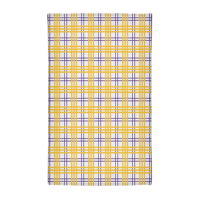 Tapis jaune / blanc à carreaux, Rectangle 3 pi x 5 pi