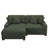 2 - Piece Upholstered Green Corduroy Modular Sectional Sofa with Pillow Back and Solid Wood Legs-1947813341-2011520428