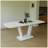 Modern expandable dining table with U-shaped legs