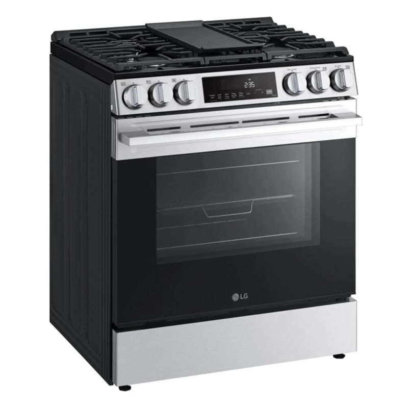 LG 6.3 cu. ft. Smart Gas Single Oven Slide-In Range, Air Fry, Fan Convection, EasyClean, Self Clean, ThinQ, Printproof Stainless Steel - New Handle