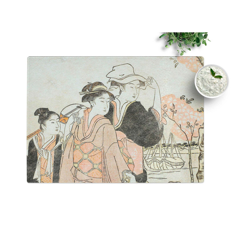 Tempered Glass the Third Month by Chobunsai Eishi Chopping Board, 39 cm x 28.5 cm