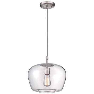 Luminaire suspendu en nickel brossé Breakwater Bay Lolotoe