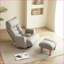 Fauteuil de jeu réglable paresseux - Chaise longue rotative à 360 ° | Gris | Courbé