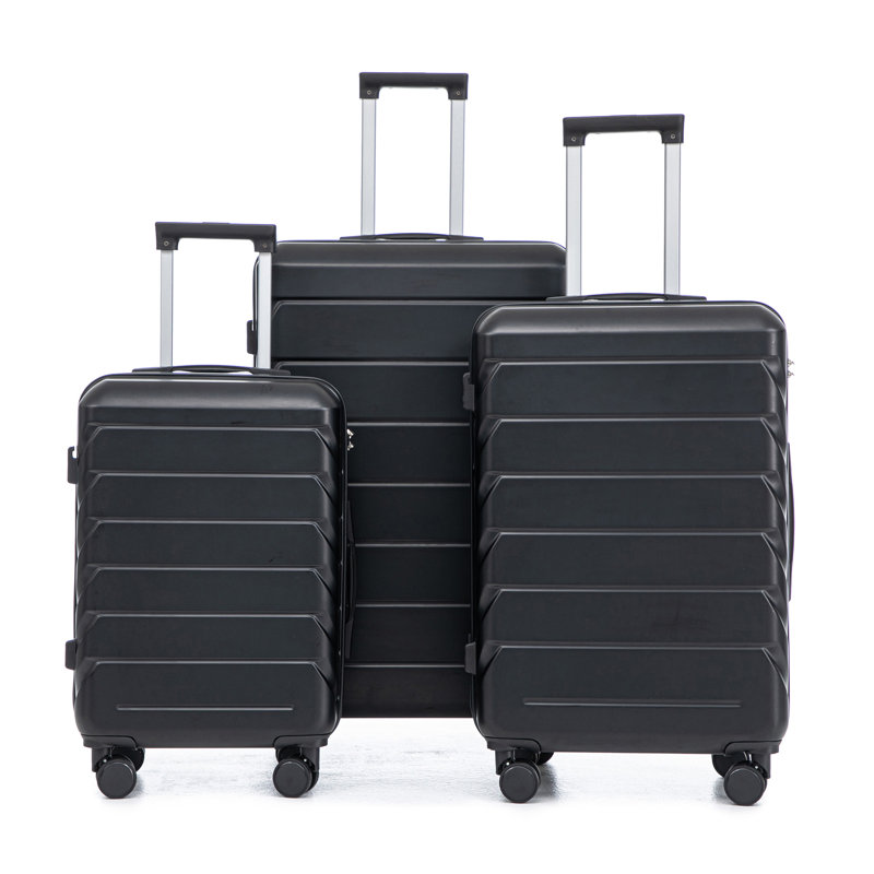 HIFINE TOURIST 20 "/ 24" / 28 "3 pièces / ensemble en valise à roulettes ABS, Black