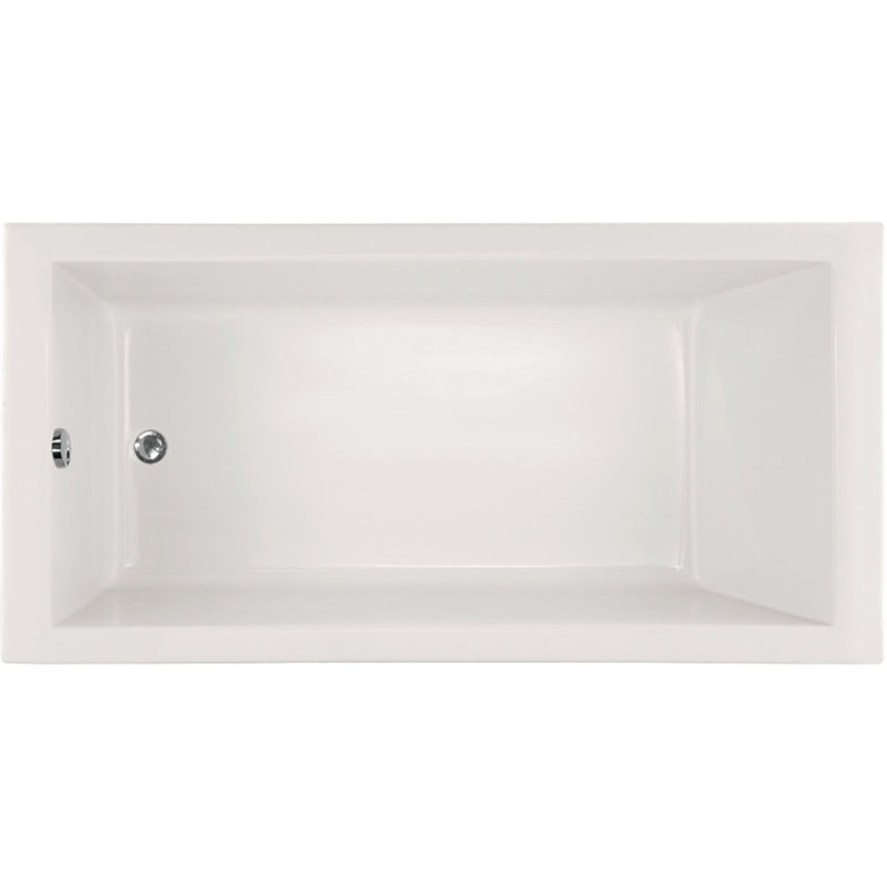 Lacey 60'' L Soaking Bathtub, White, Satin Brass