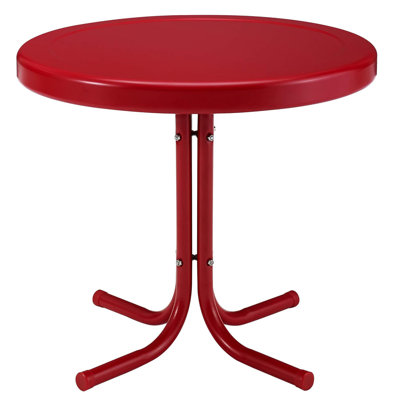 Weather-Resistant Metal Patio Side Table for Patio, Deck, Porch