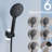 Adjustable Height & Angle Shower Head - 6 Spray Patterns High With 100 Nozzles Leak-118765864