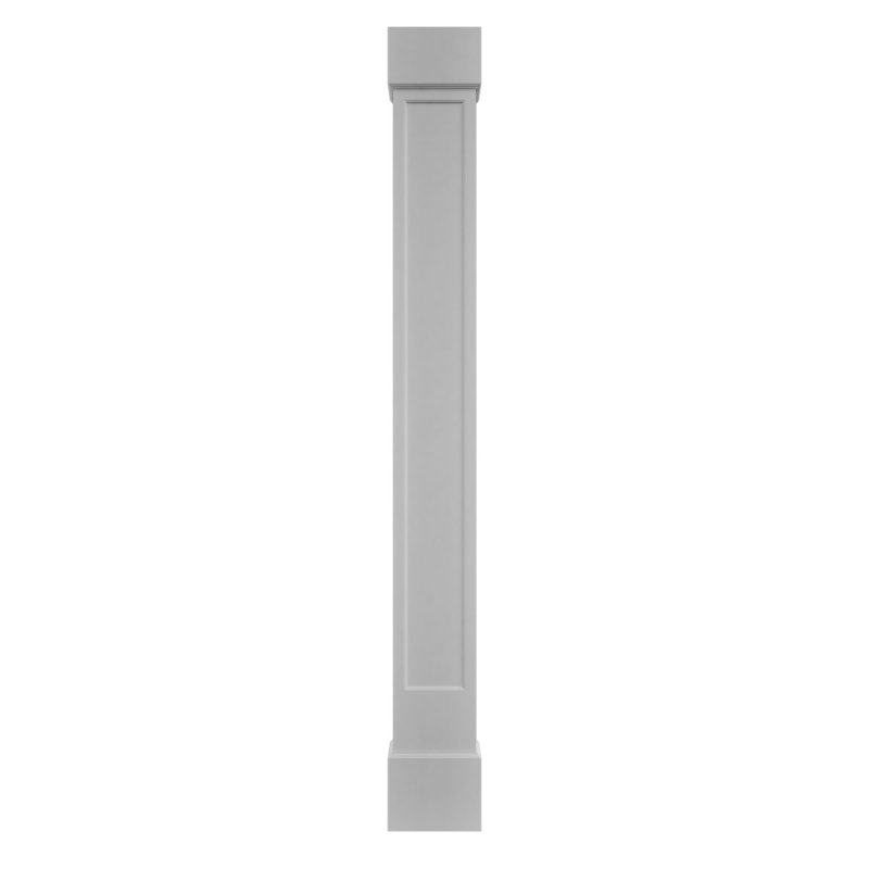 Ensemble de colonnes encastrées carrées classiques en PVC avec base standard standard Craftsman, H 72 po x l 11,63 po