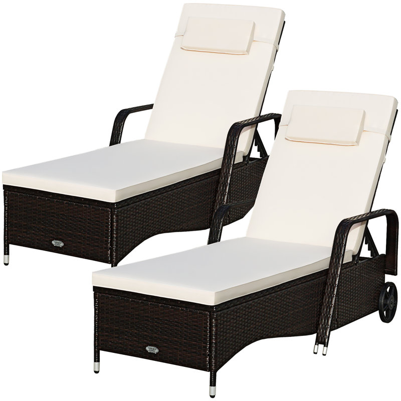 Chaise longue inclinable avec coussin Adstock