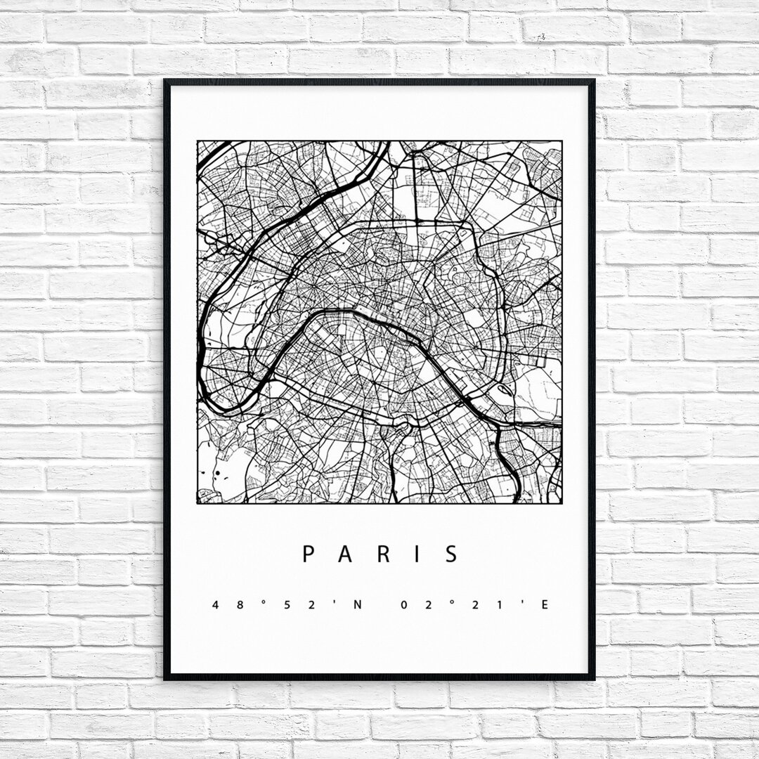 Gerahmtes Poster Paris von Bartosz Jasyk