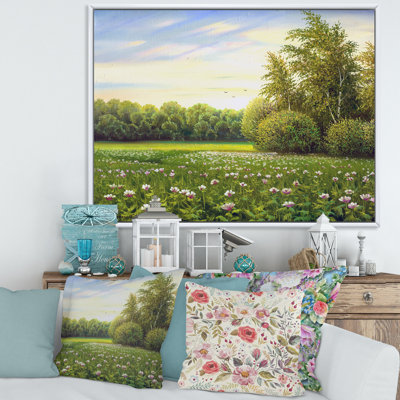 " Spring Trees By The Meadows " Painting Print