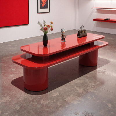 Modern oval red art display stand