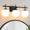 3-Light Dimmable Vanity Light For Bathroom Mirror Up/Down Mount With Glass Shape