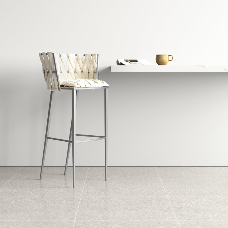 Tabouret de bar 35 po Ellender, Blanc neige, Tabouret de bar 35 po