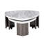 Contemporary Style Triangle 3pc Table Set 1x Nesting Coffee Table 2x End Table Marble Pattern Space Saving Design Primary Living Room