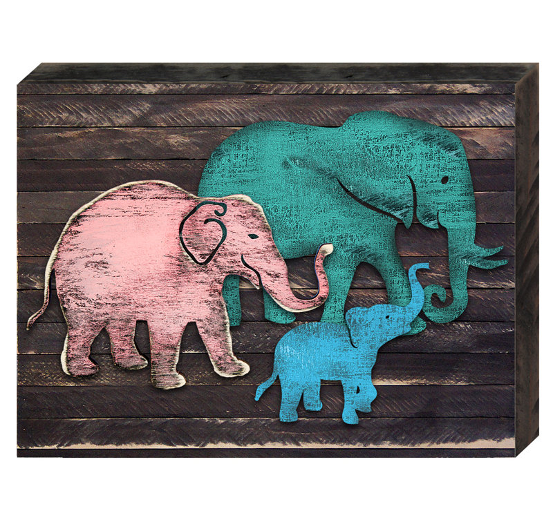 Décoration murale éléphant, H 6 po x l 8 po x P 2 po