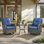 Chaises berçantes pivotantes pour l'extérieur, ensemble de patio en osier 3 pièces avec coussins épaissis, dossier haut, sièges profonds, accoudoirs larges, chaises pivotantes d'extérieur pour porche, terrasse
