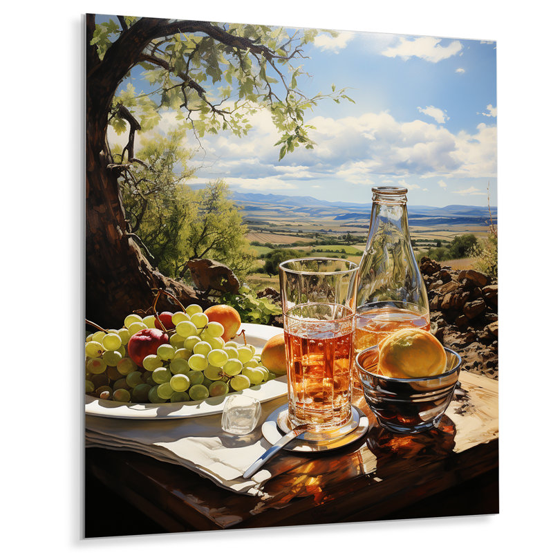 Art mural en métal Ocher Orchard Cokctail, H 20 po x l 12 po x P 1 po