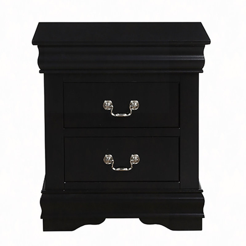 Nightstand, 2-Drawer Nightstand, Black