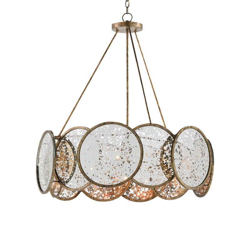 Oliveri 6 - Light Wrought Iron Dimmable Wagon Wheel Chandelier
