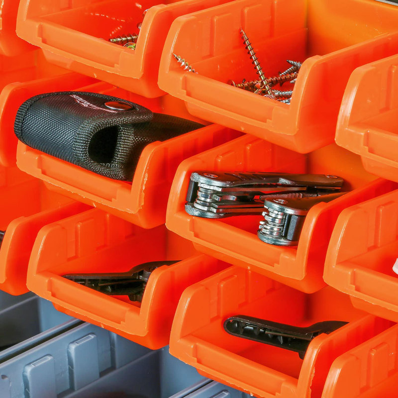 30 Piece Storage Bins and Backboards Tool Organiser Box Set