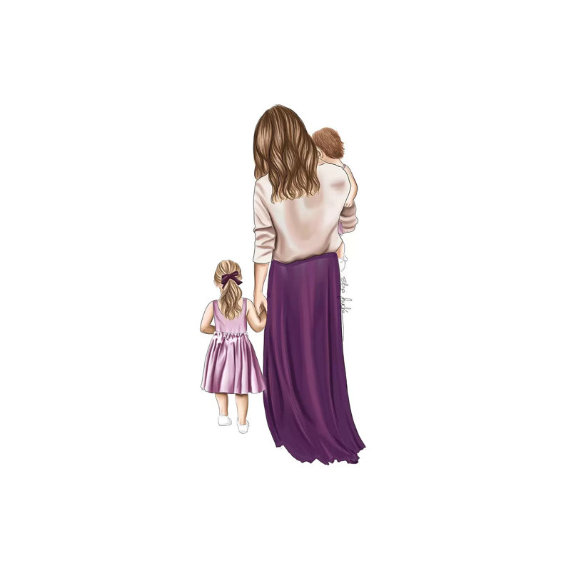 Mother And Daughters by Elza Fouche - Painting on Canvas, Wrapped Canvas, 66.04cm H x 45.72cm W x 3.81cm D
