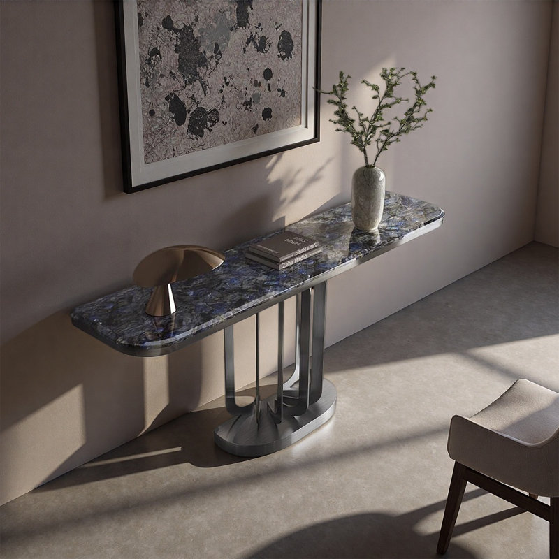 Console Modern, H 33,46 po x l 59,06 po x P 13,78 po, Gris te bleu