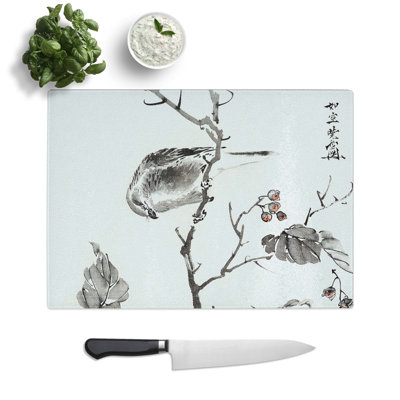 Tempered Glass Bird and a Frog Chopping Board