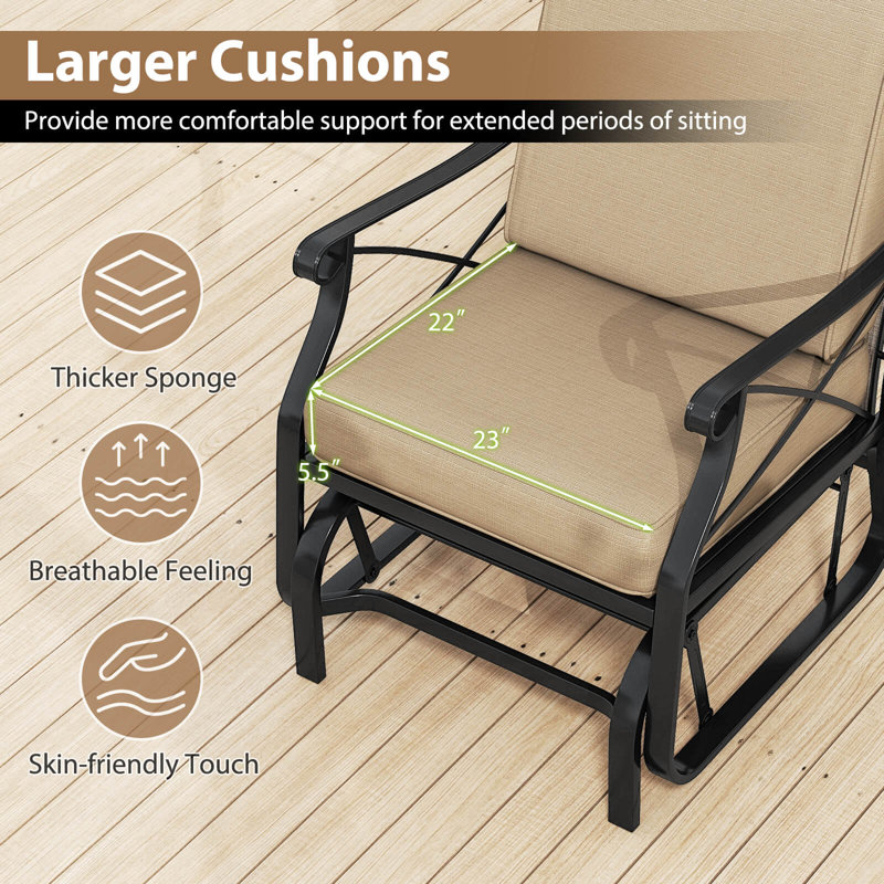 Chaise berçante d'extérieur 2 pièces