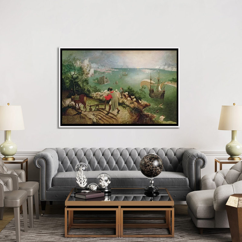"Paysage avec la chute d'Icarus, C.1555" par Peter Bruegel l'Ancien, reproduction d'art sur toile, H 40 po x l 60 po x 1,5 po