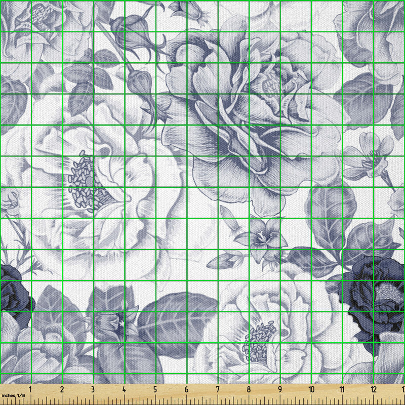 Cicenia Garden Spring Roses Buds with Leaves Flowers Romantic Multi-Purpose Fabric