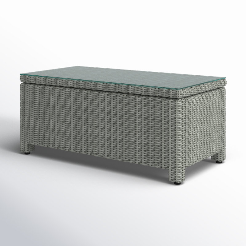 Table basse en osier Leandra, Gris