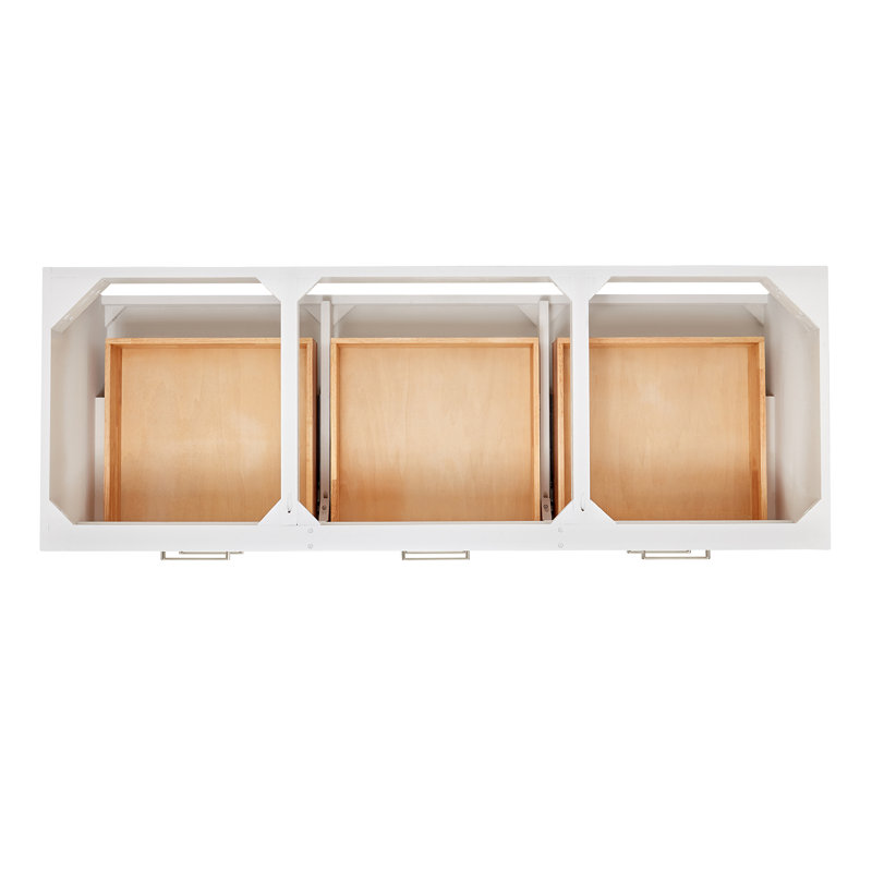 4_ARIEL Hutton 60 Single Sink Bathroom Vanity with Carrara White Quartz, White, Brushed Nickel, 60"