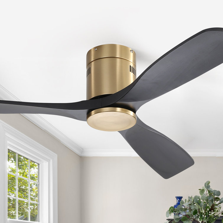 Sofucor Rachel 52'' 3-Solid Wood Blade Flush Mount Classic Ceiling Fan no Lights