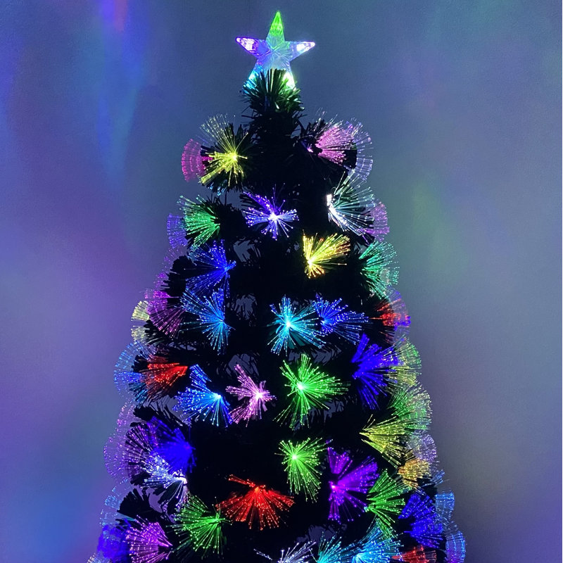 Lighted Artificial Pine Christmas Tree, 5 ft 